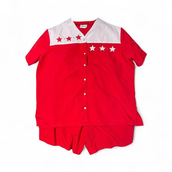 Bon Worth Vintage Red Patriotic Short Set size Large - Picture 2 of 14